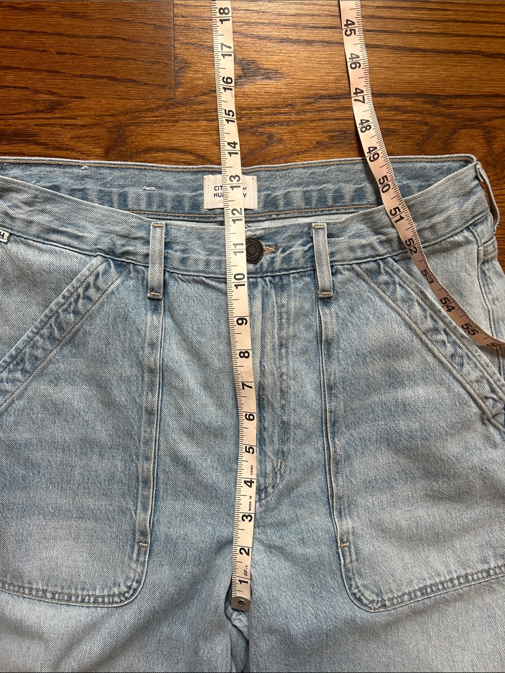 Citizens of Humanity Ayla Cargo Baggy Jeans Cloud Nine Light Blue Size 28 NWOT - Picture 7 of 10